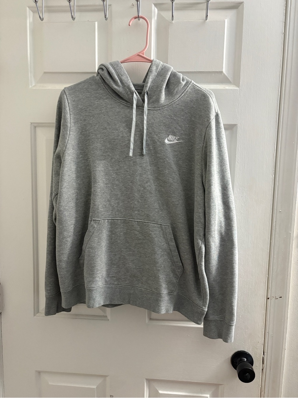 Nike Light Gray Pullover Hoodie with Logo
